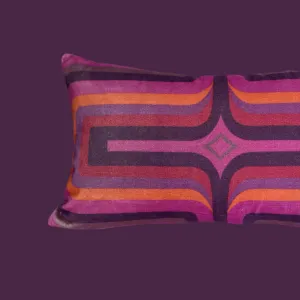 NEW - Retro Geometric Velvet - Pink  Coral
