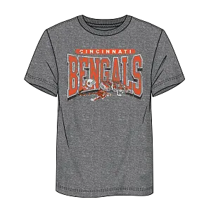 NFL Cincinnati Bengals - Heritage Cotton Warped Block Crew Neck Short Sleeve T-Shirt