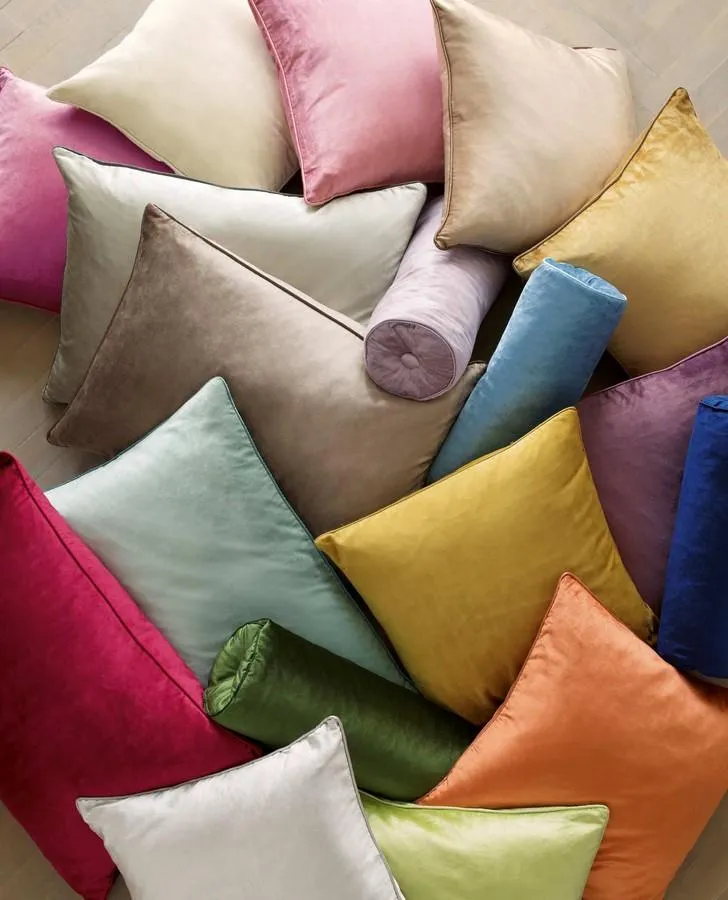 Nigella Seaspray Square Velvet Cushion