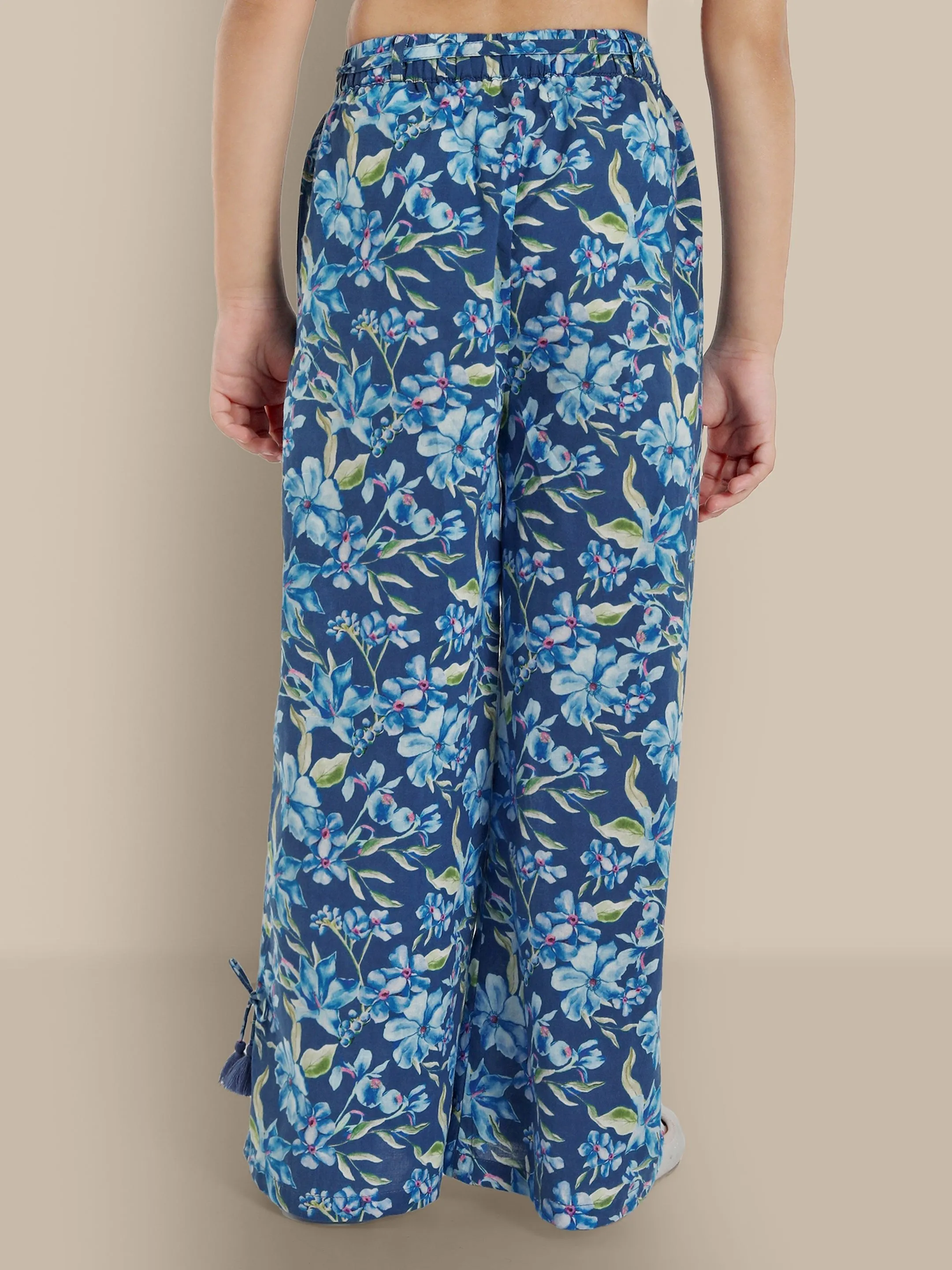 Nina Girls Pants - Blue Flower
