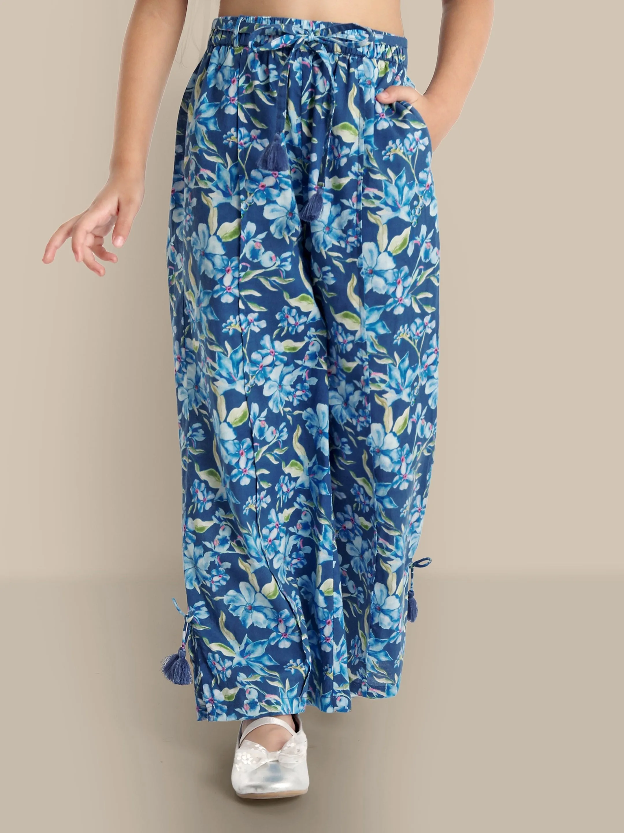 Nina Girls Pants - Blue Flower