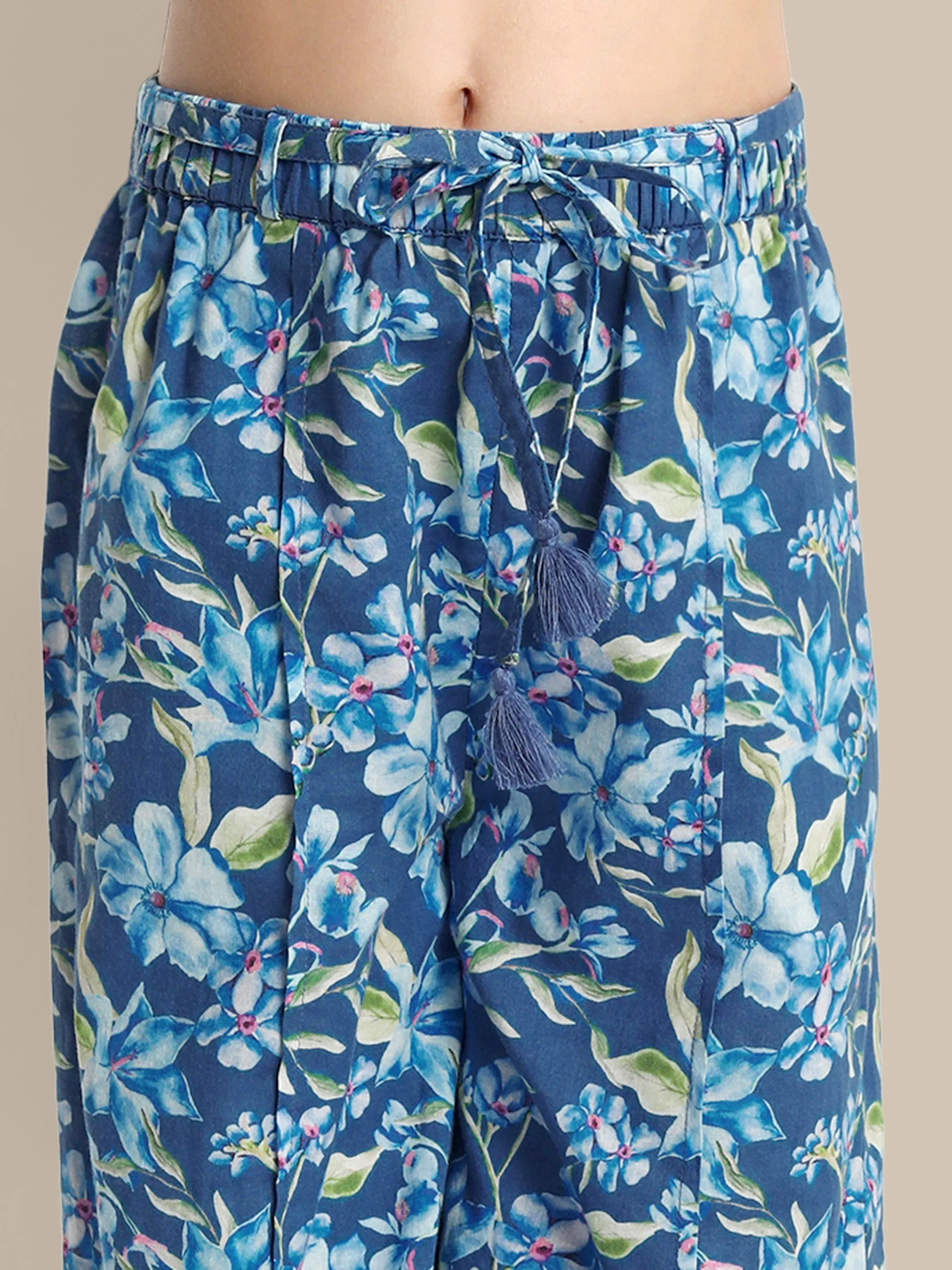 Nina Girls Pants - Blue Flower