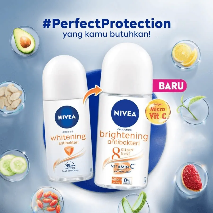 NIVEA Antiperspirant Brightening Antibakteri 48H Deo - 50ml