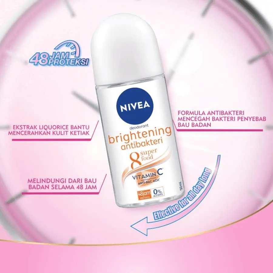 NIVEA Antiperspirant Brightening Antibakteri 48H Deo - 50ml