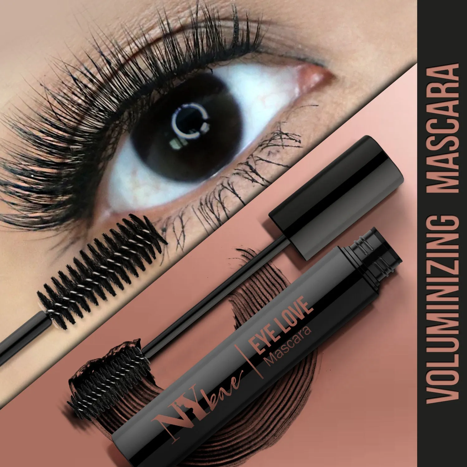 NY Bae Eye Love Voluminizing Mascara | Long Lasting | Water Resistant | Enriched with Castor Oil | Voluminous Lashes (8 ml)