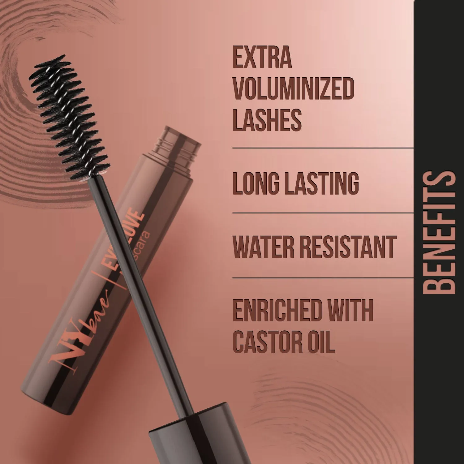 NY Bae Eye Love Voluminizing Mascara | Long Lasting | Water Resistant | Enriched with Castor Oil | Voluminous Lashes (8 ml)