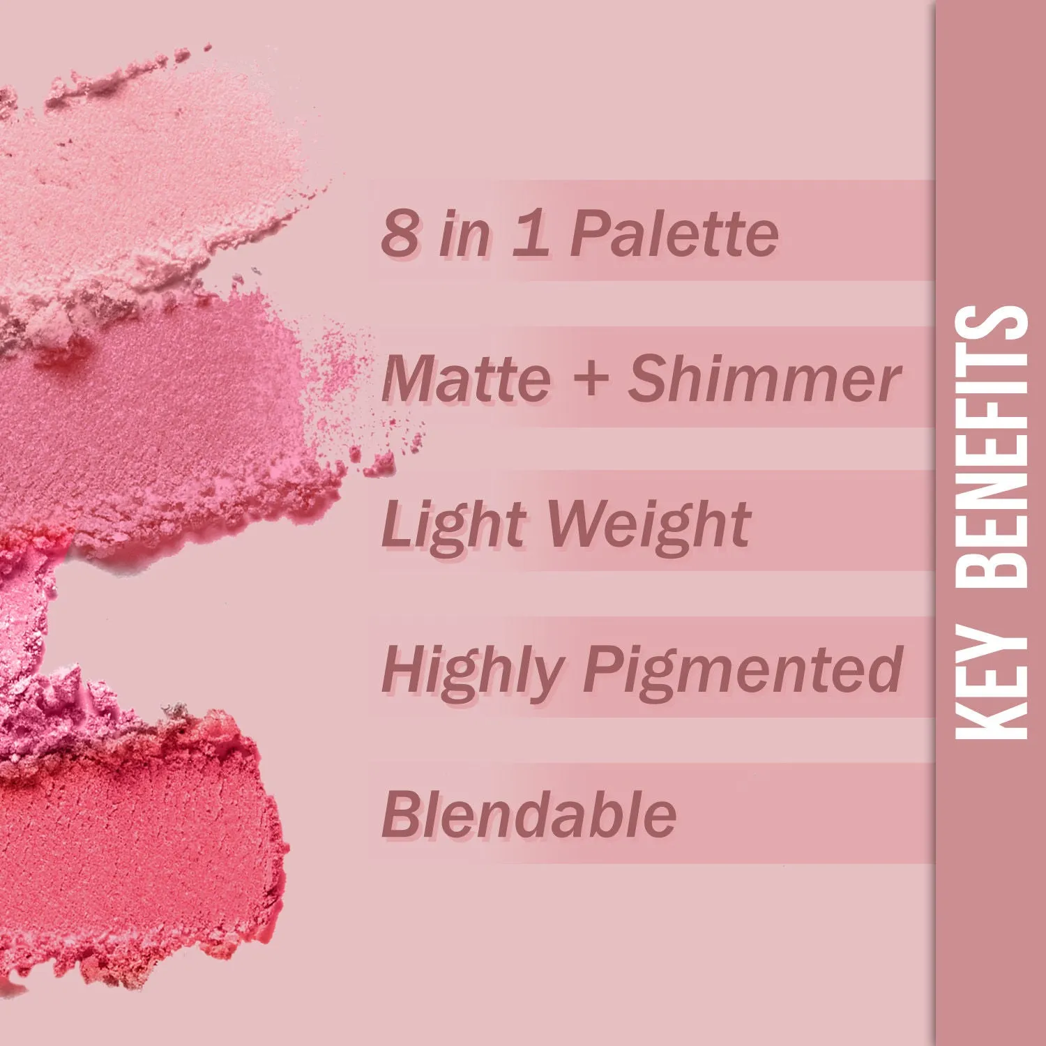 NY Bae Pro Blush Palette - 01 (16 g) | Blendable | 8 In 1 | Matte & Shimmer Shades | Rich Colour | Multipurpose | Travel Friendly