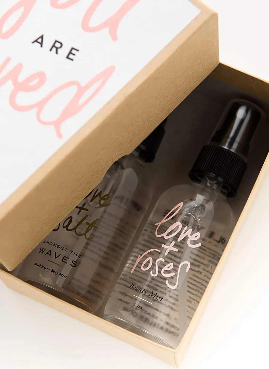 Olivine Atelier You Are Loved Box Set - 2 oz of Love   Salt, 2 oz of Love   Roses, Hair and Body Mist Set