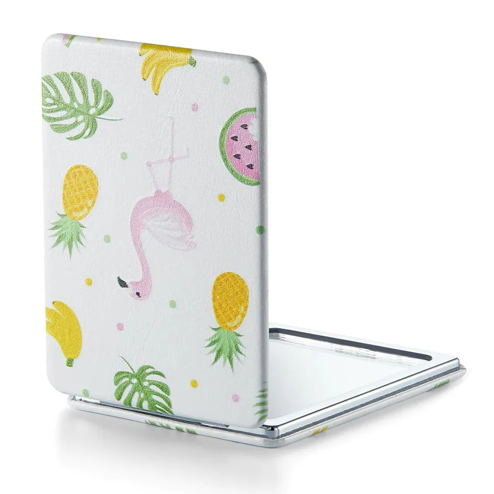 OMIRO 1X/3X Magnifying Mirror, Unique Painting Compact Mirror with Classical PU Leather (Sunflowers)