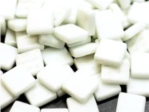 Opal White Gloss Glass Tiles 1.2cm - 1kg (Special Order Product)