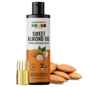 Organix Mantra Sweet Almond Oil for Hair, Body & Face Nourishment 100% Pure, Natural & Cold Pressed Organic Oil, 120ML
