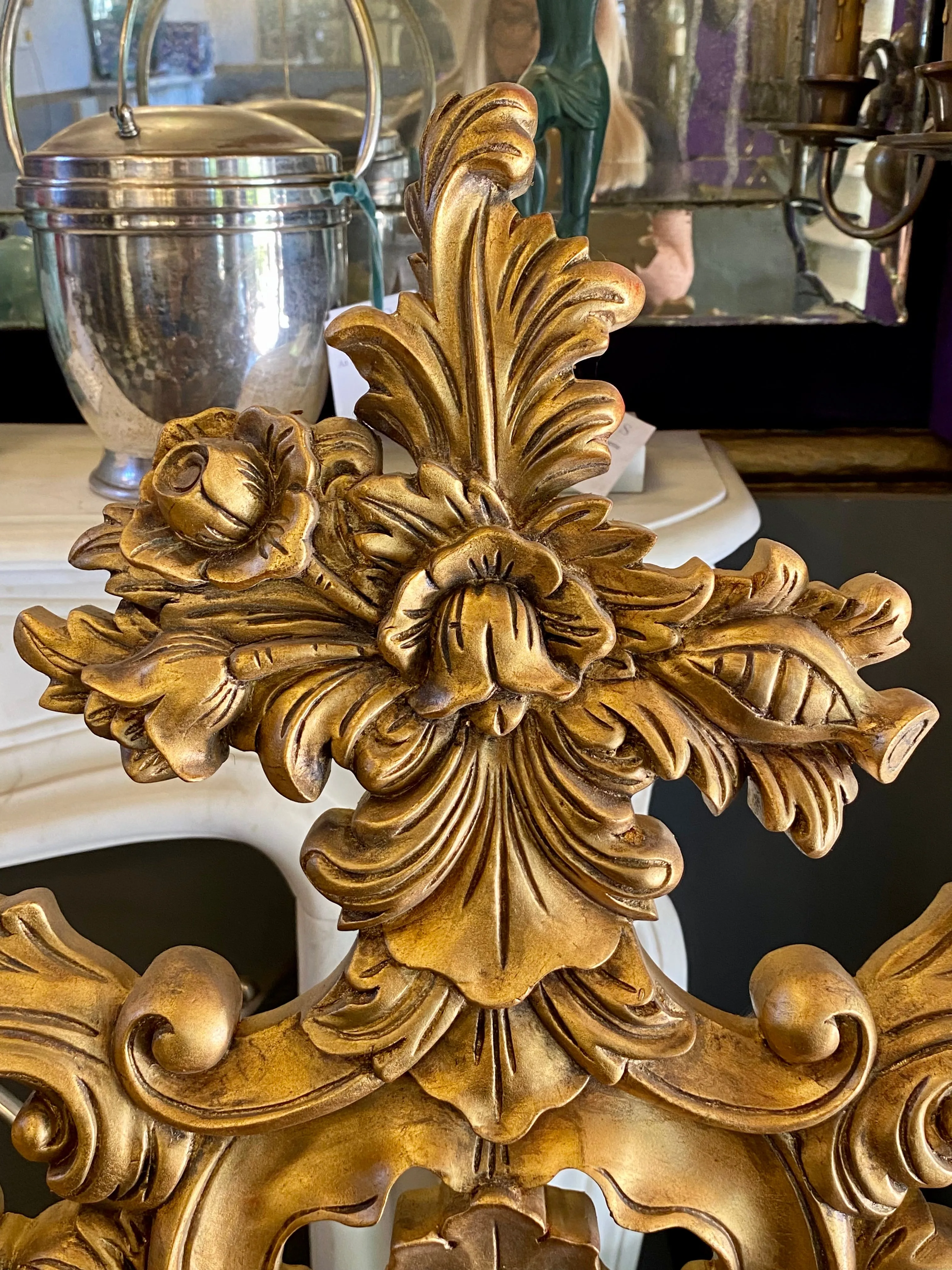 Ornate French Style Mirror with Bird Detail