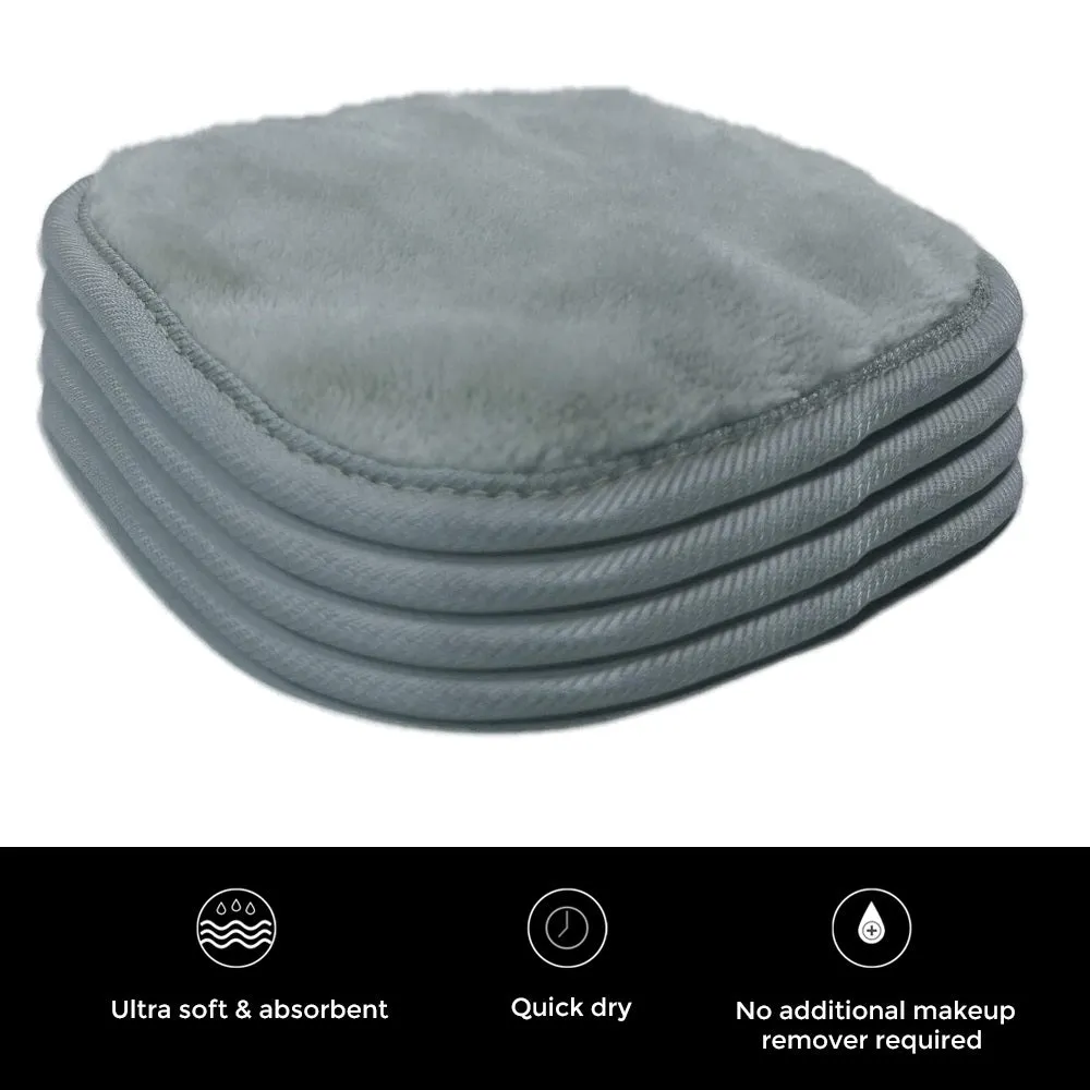 Pack Of 4 - Makeup Remover Cloth Soft Microfiber Reusable Facial Cleansing Towel-  Black