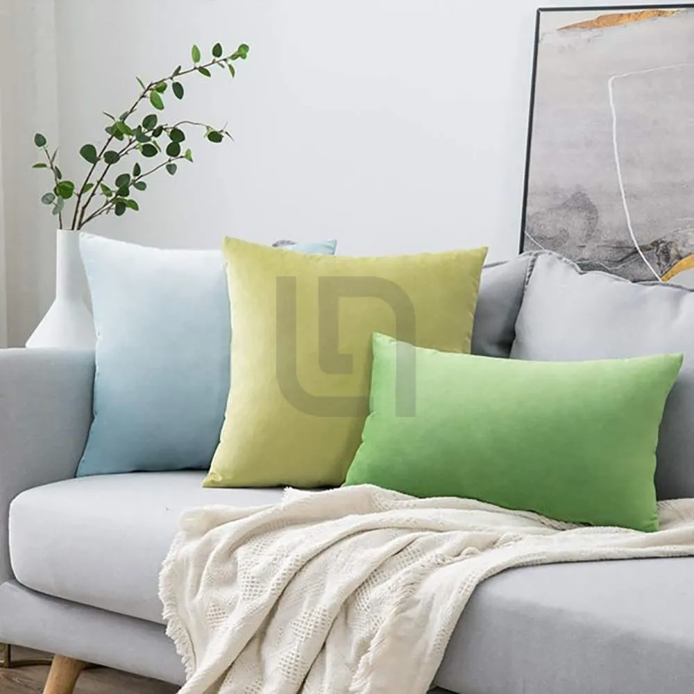Pack of 5 Premium Velvet Cushion Covers - Sky Blue
