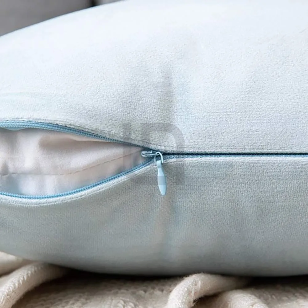 Pack of 5 Premium Velvet Cushion Covers - Sky Blue