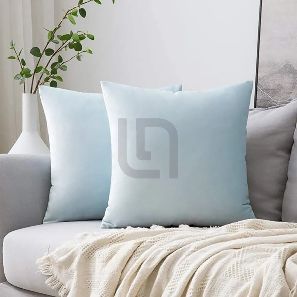 Pack of 5 Premium Velvet Cushion Covers - Sky Blue