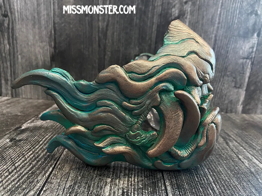 PATREON- SNARL HALF MASK- ANTIQUE BRONZE