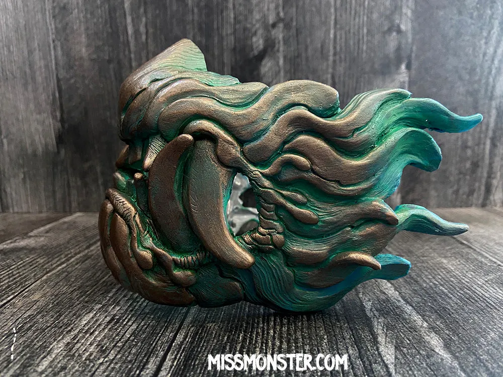 PATREON- SNARL HALF MASK- ANTIQUE BRONZE