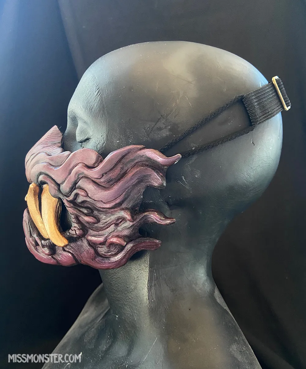 PATREON- SNARL HALF MASK- ANTIQUE BRONZE