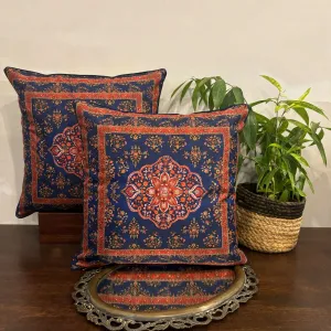 Persian Floral Jaal (Deep Blue)  Cushion Deal (Set of 2)
