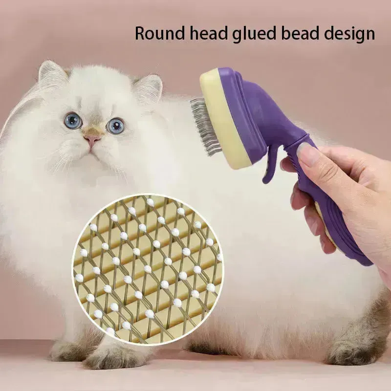 Pet Automatic Hair Removal Comb for Cats, One-Button Knot Removal Comb