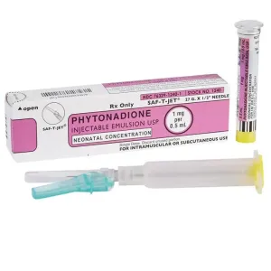 Phytonadione (Vitamin K) Injectable Emulsion Prefiiled Syringes Neonatal Concentration 1 mg Per 0.5 mL 10/Pack (RX)
