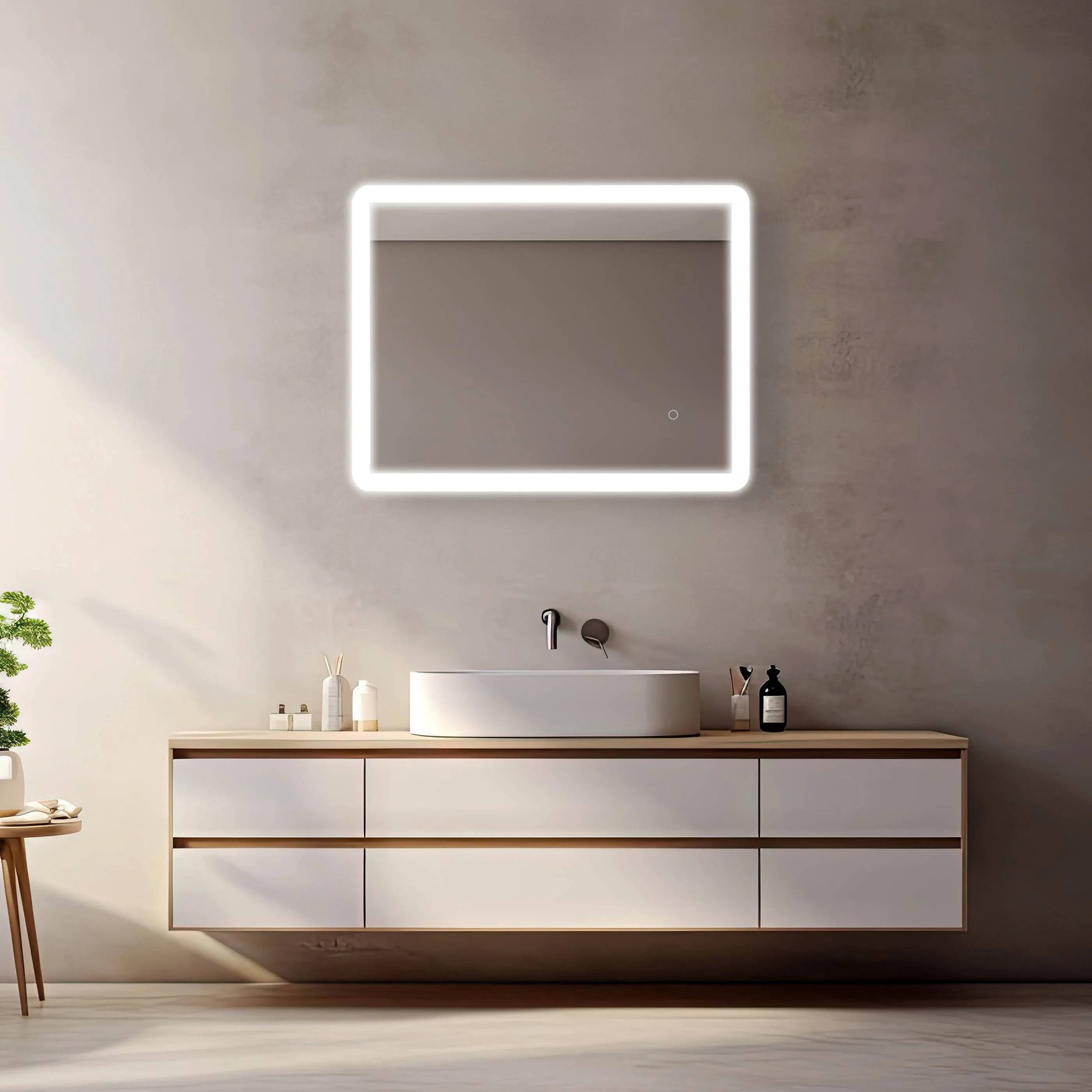 Pilsen LED Mirror with Integrated Dimmer and Defogger - Available in 4 Sizes