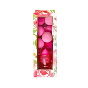 Pink 8 PC Beauty Makeup Sponges with Sponge Holder