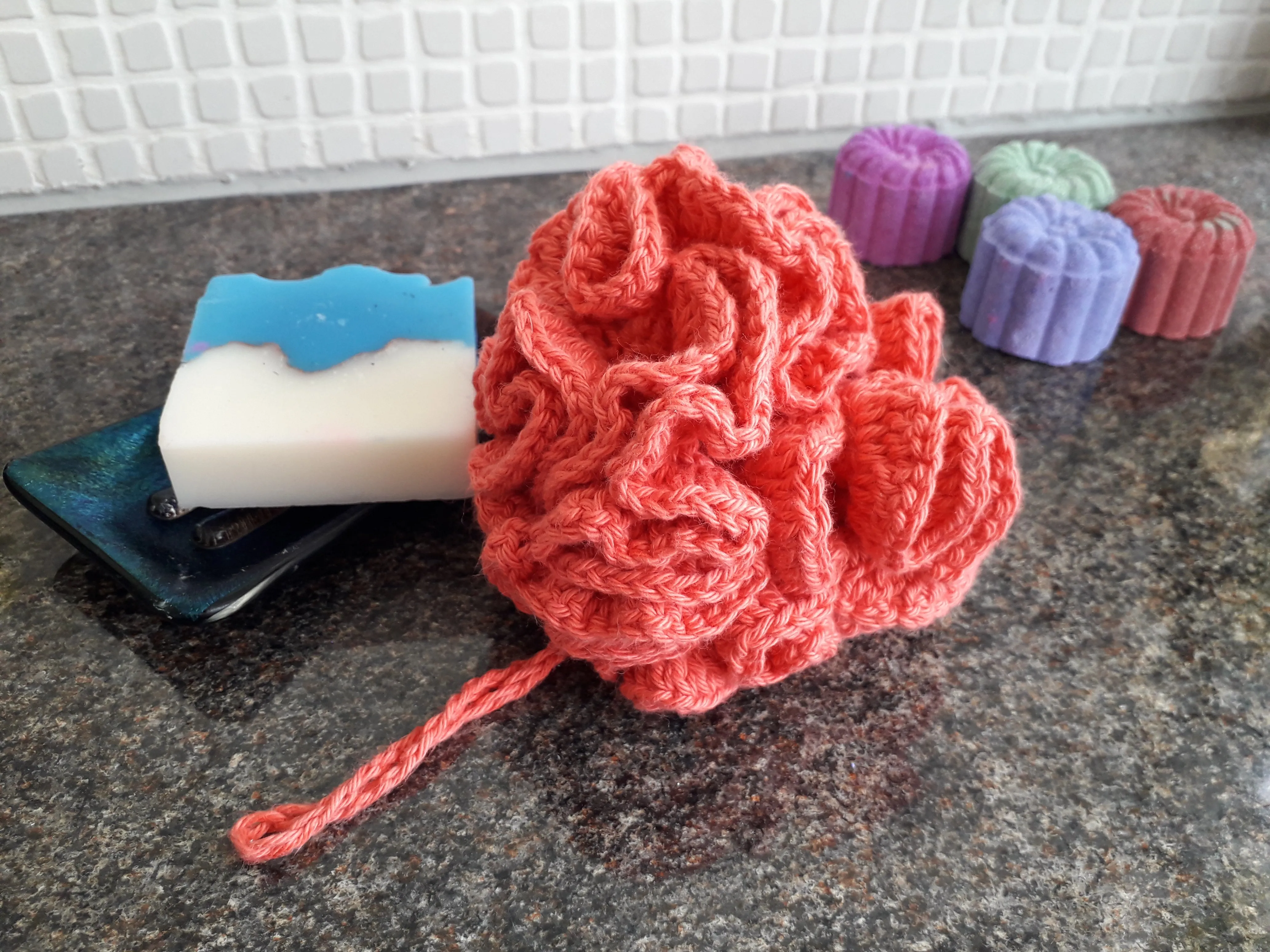 Plastic free shower puff crochet pattern
