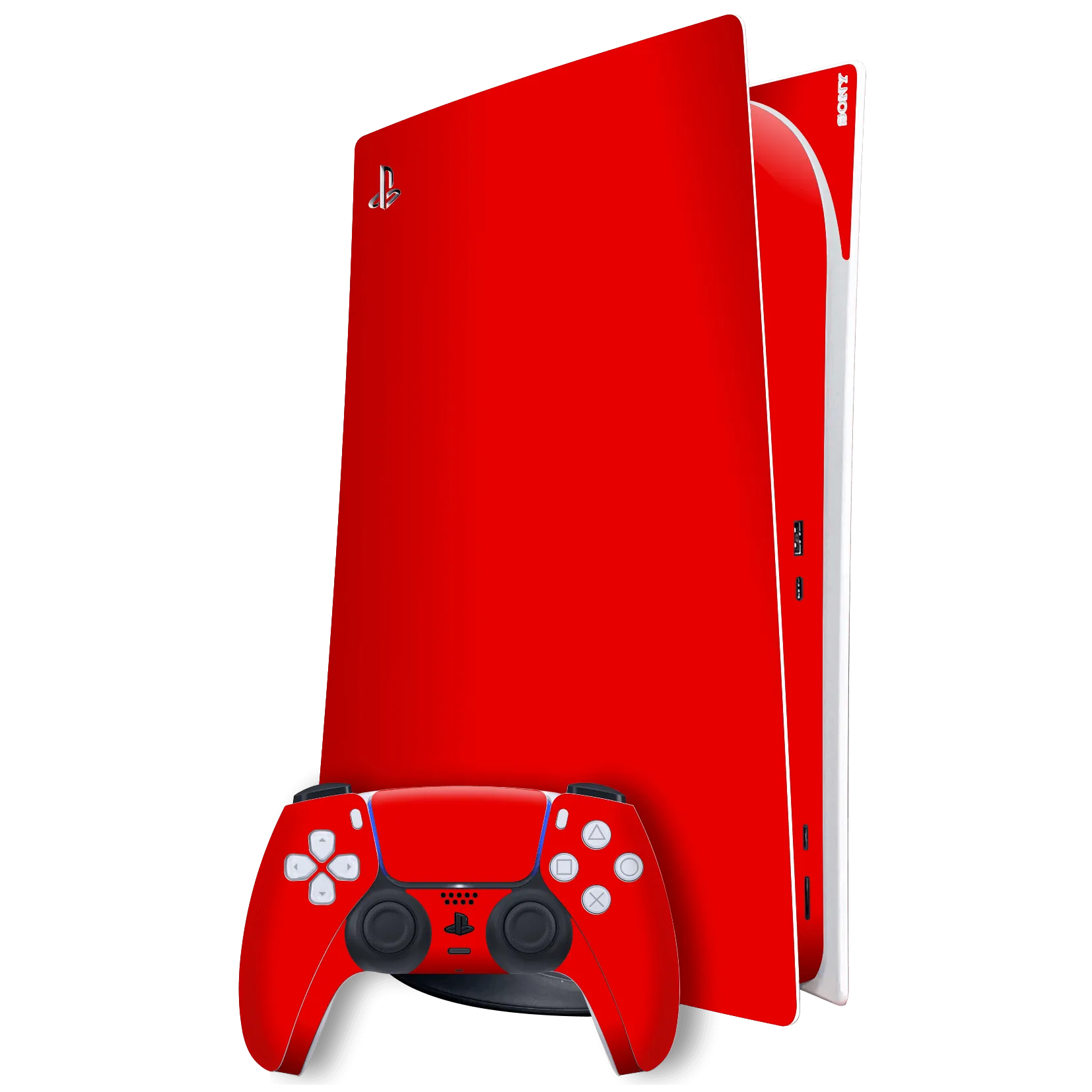 PlayStation 5 (PS5) DIGITAL EDITION GLOSSY Bright Red Skin