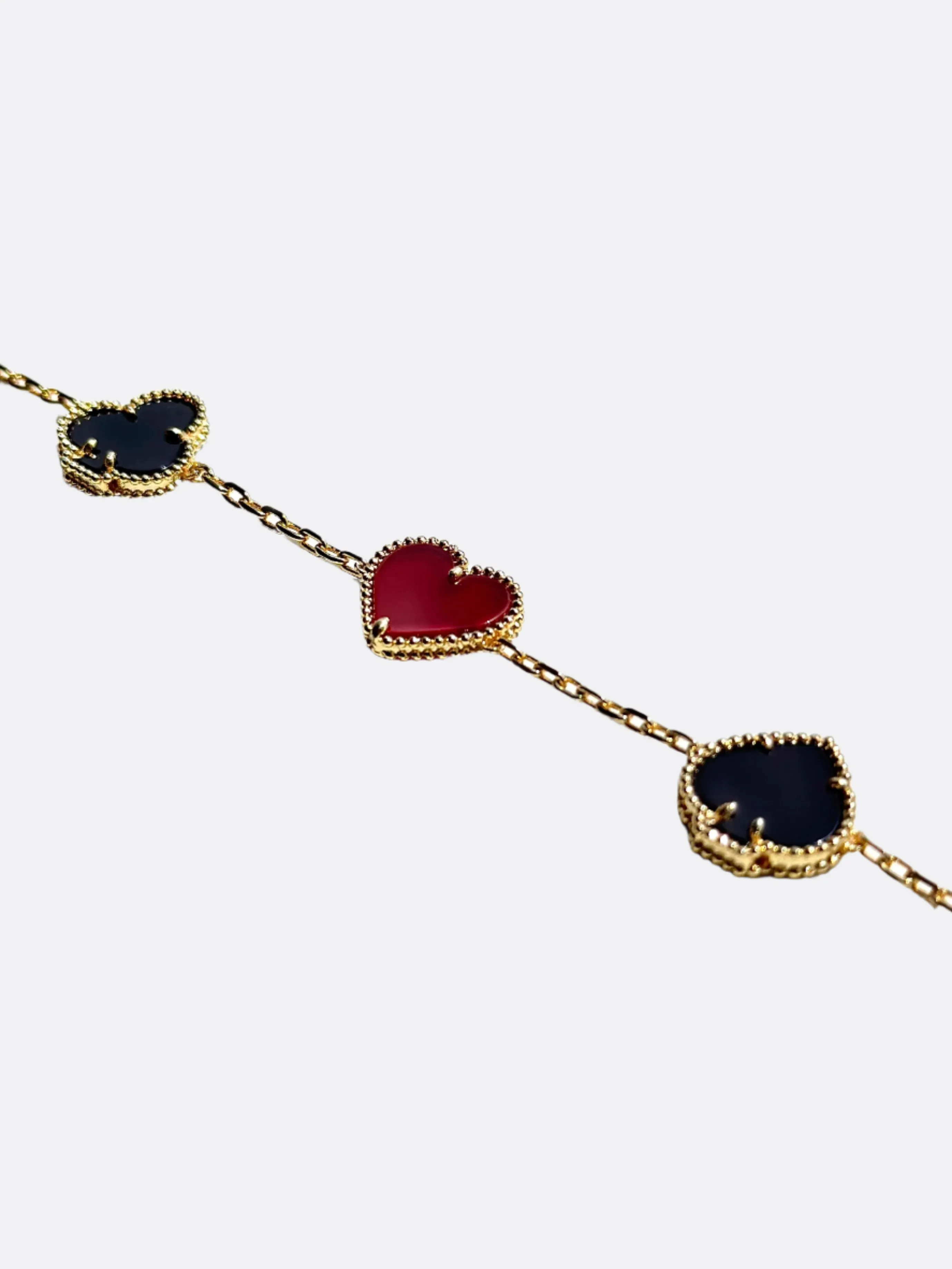 Poker Club Angel Carnelian & Onyx Poker Bracelet