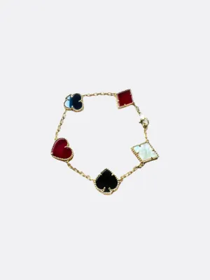 Poker Club Angel Carnelian & Onyx Poker Bracelet
