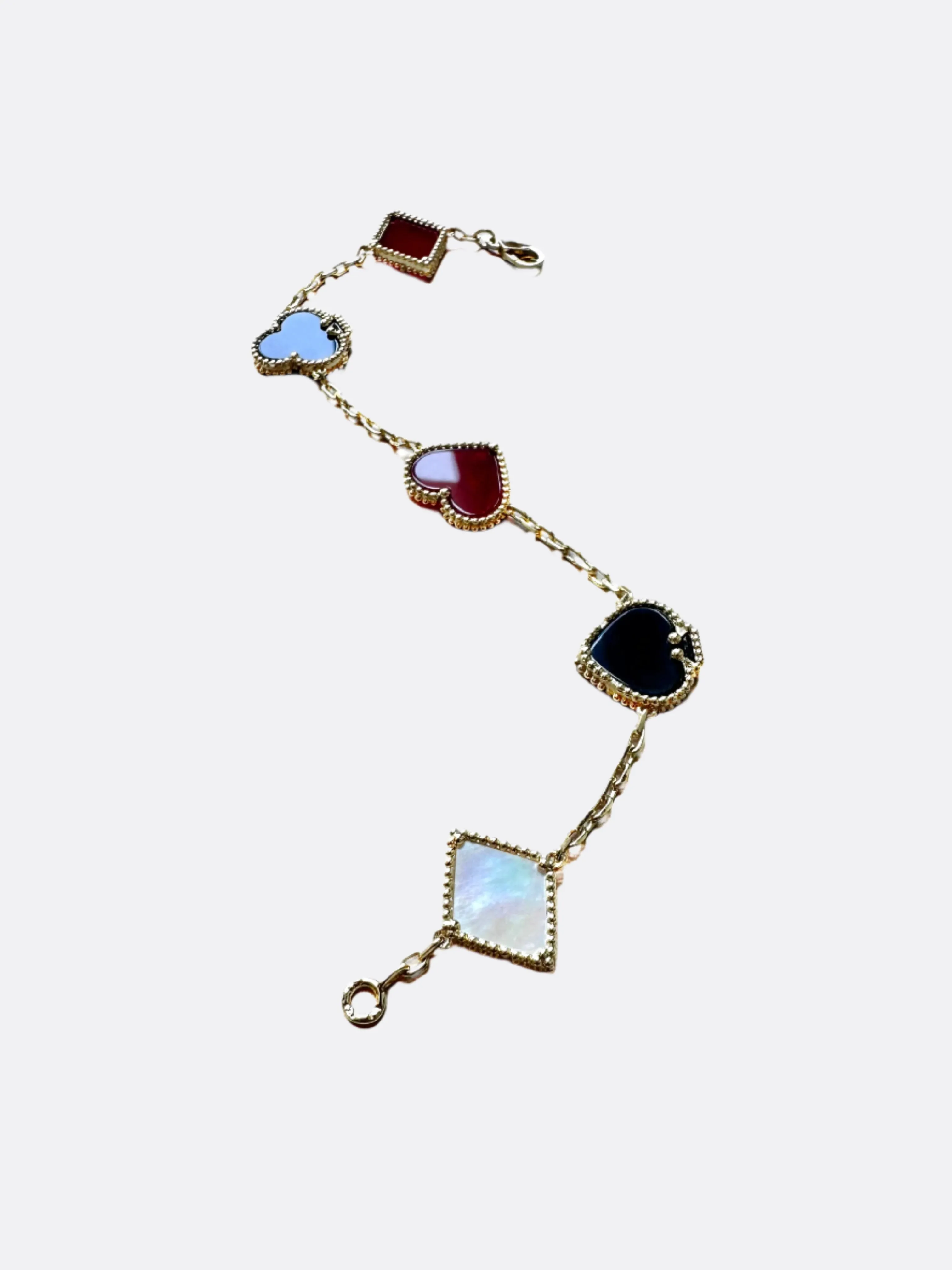 Poker Club Angel Carnelian & Onyx Poker Bracelet