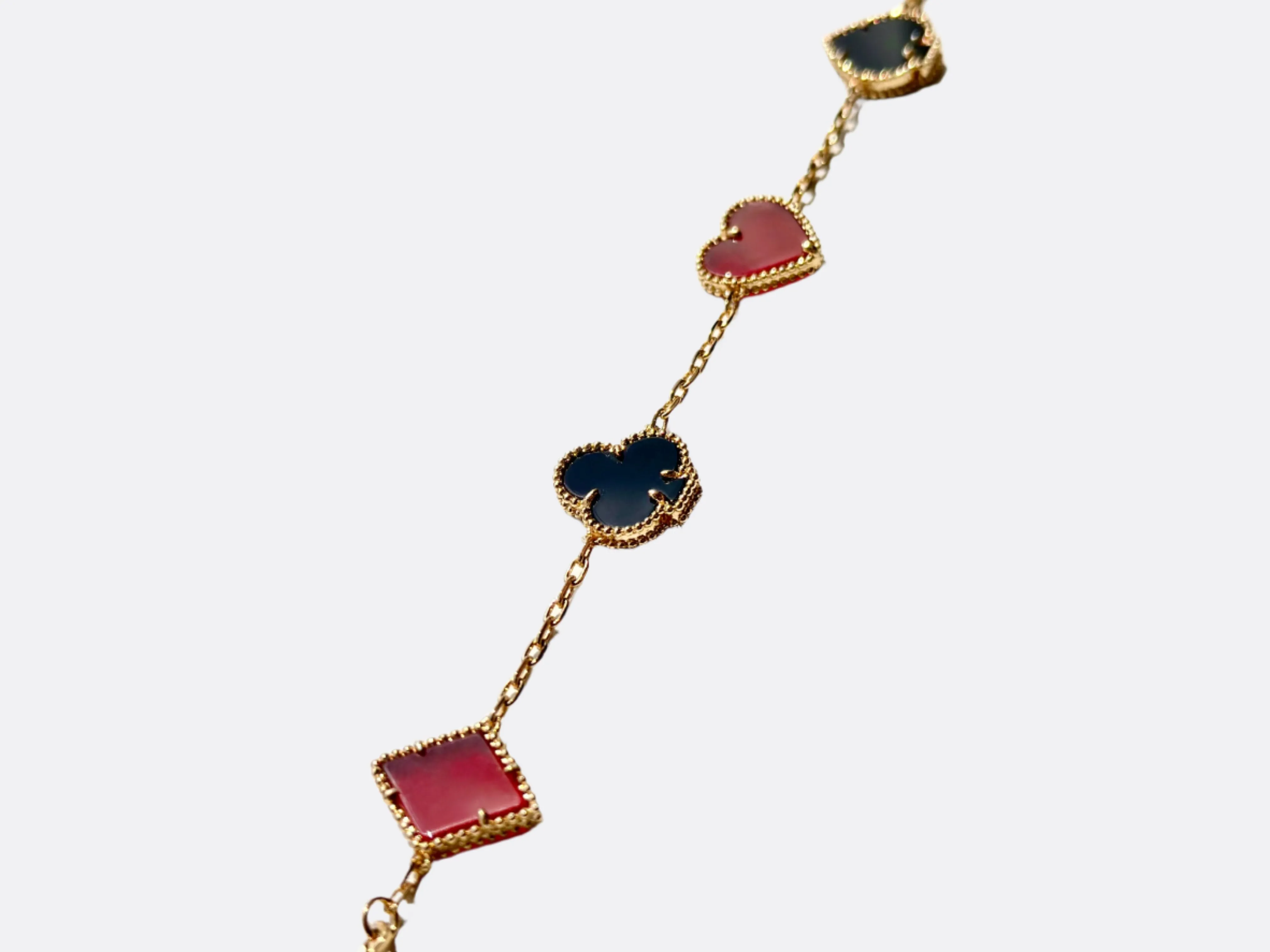 Poker Club Angel Carnelian & Onyx Poker Bracelet