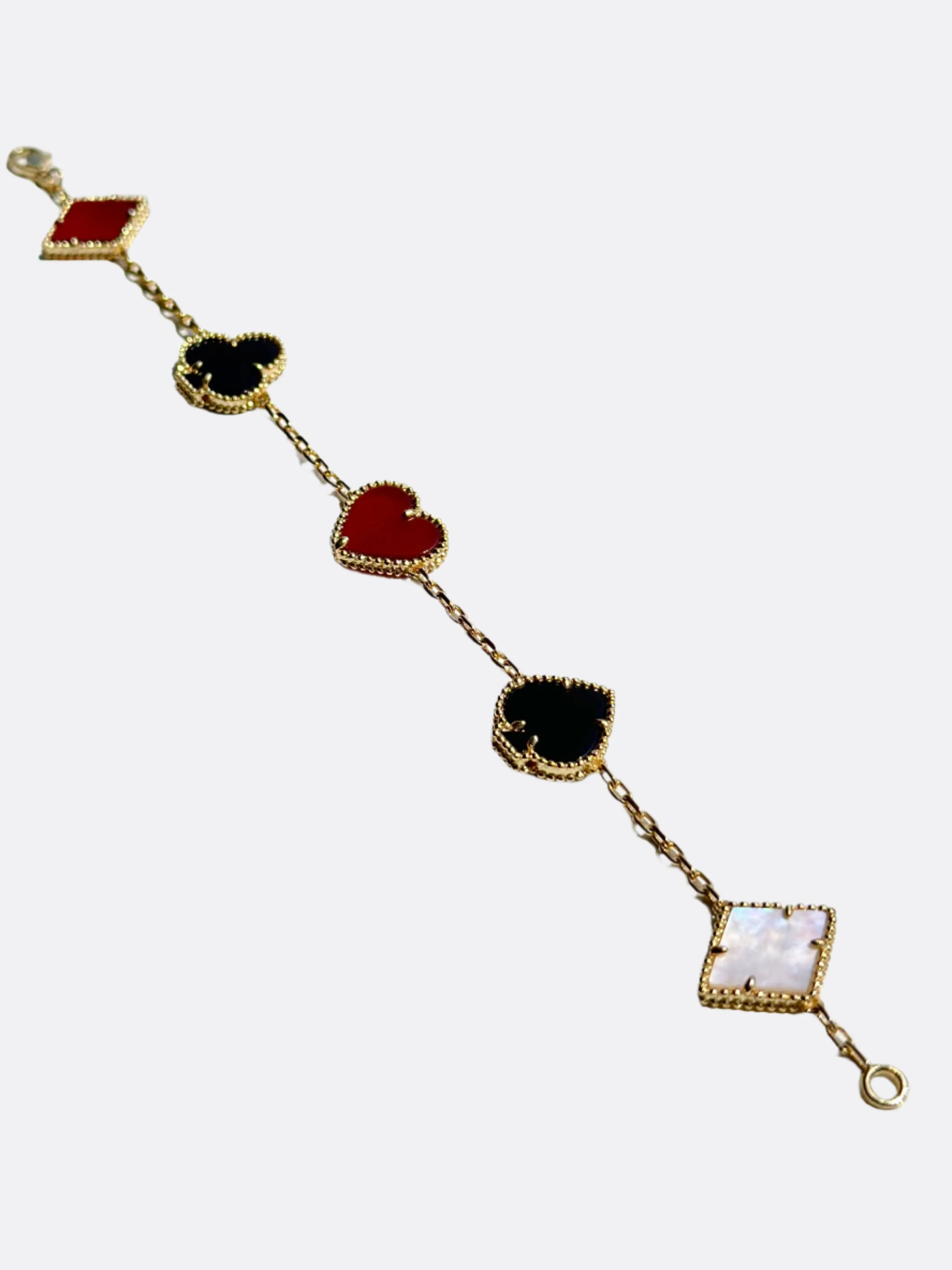 Poker Club Angel Carnelian & Onyx Poker Bracelet