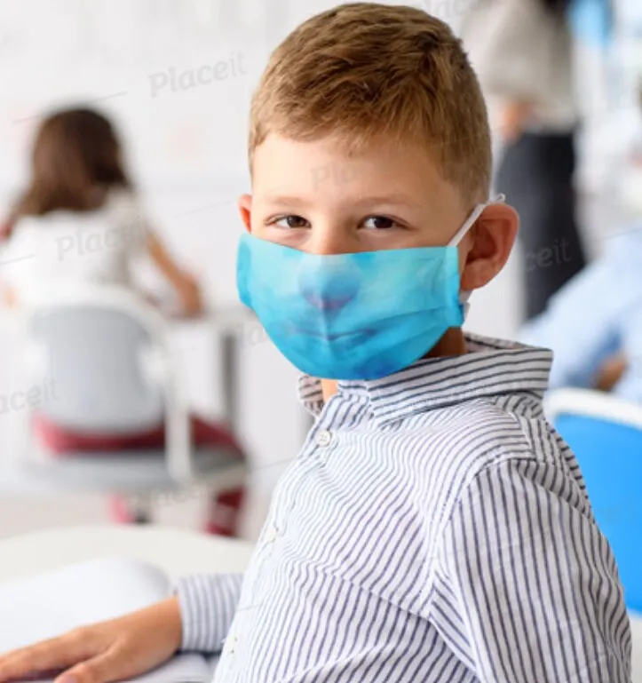 Pop Blue Cartoon Face Mask,Blue Face Mask  Realistic   Fabric Mask for adults/kids. Reusable Washable, Thoughtful Funny Valentine&#39;s Gift