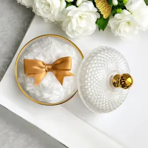 POWDER Puff   Bowl SET - WHITE