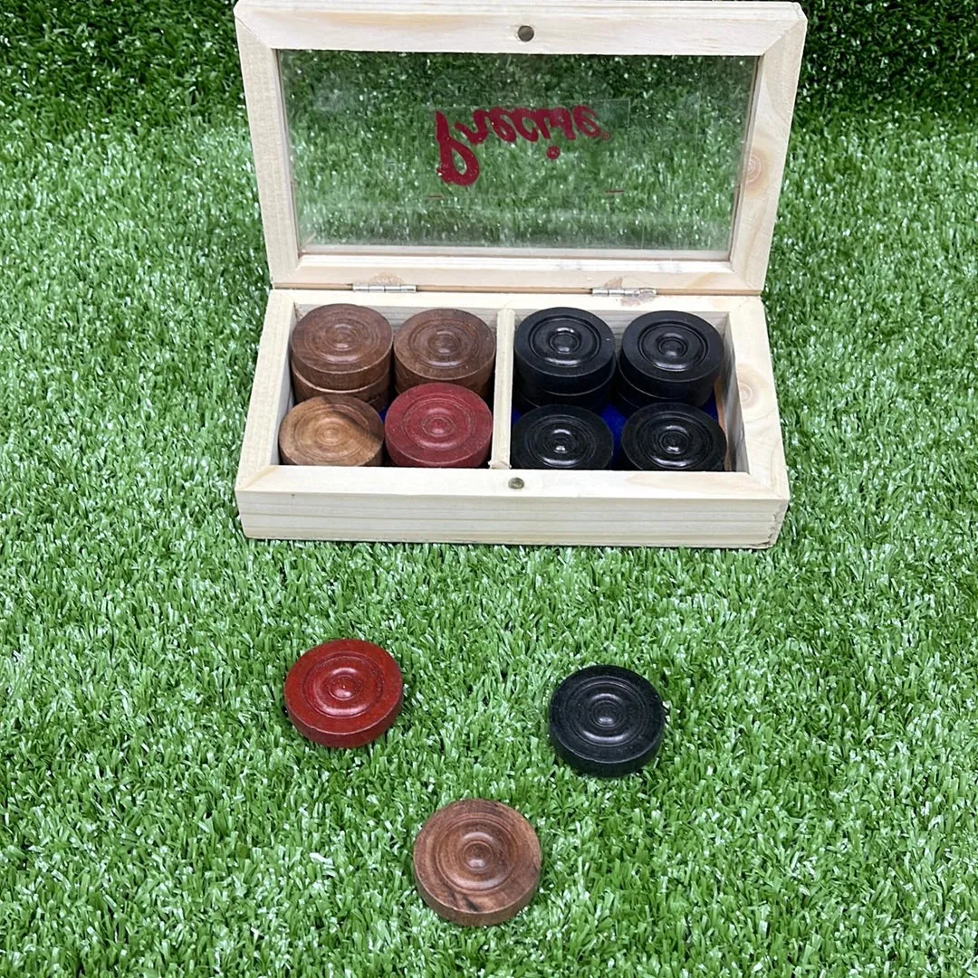 Precise Elegant Wooden Carrom Coins Set