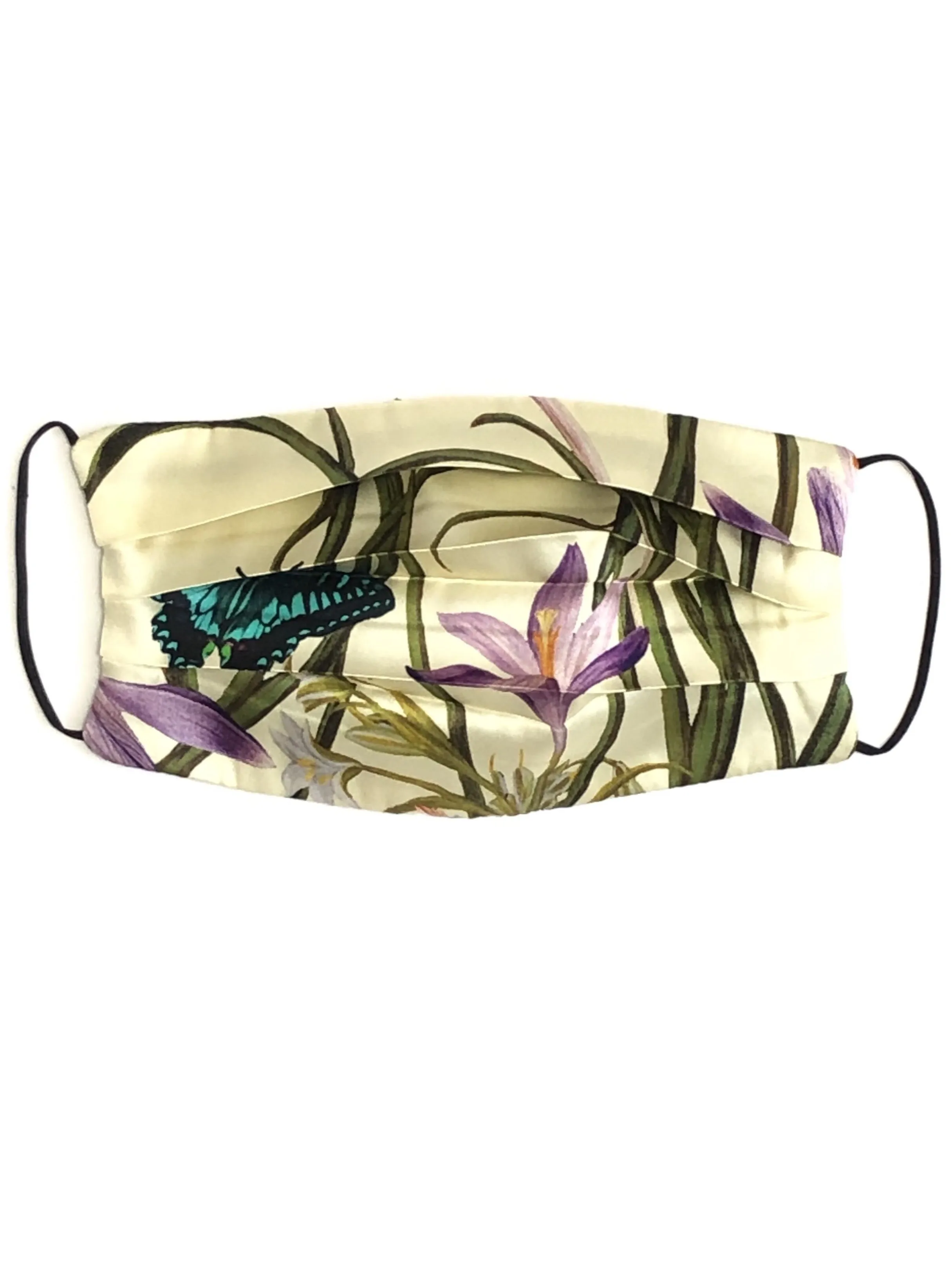 Printed Silk Face Mask   Botanica Ivory