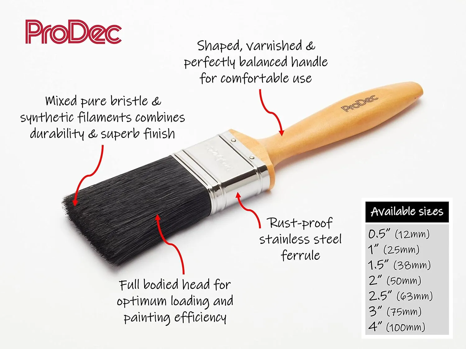 ProDec Craftsman Trade Professional Mixed Bristle Paint Brushes