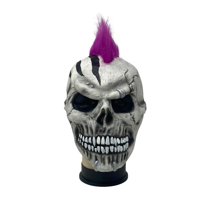 Purple Mohawk Skull Mask