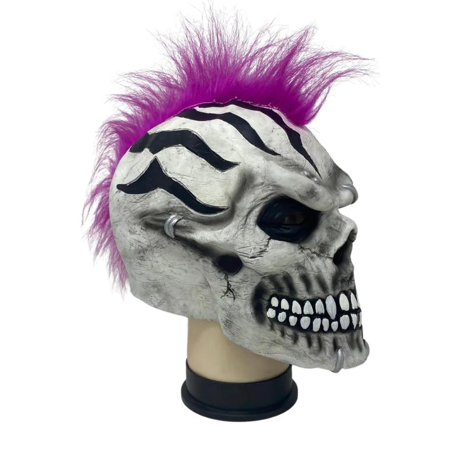 Purple Mohawk Skull Mask