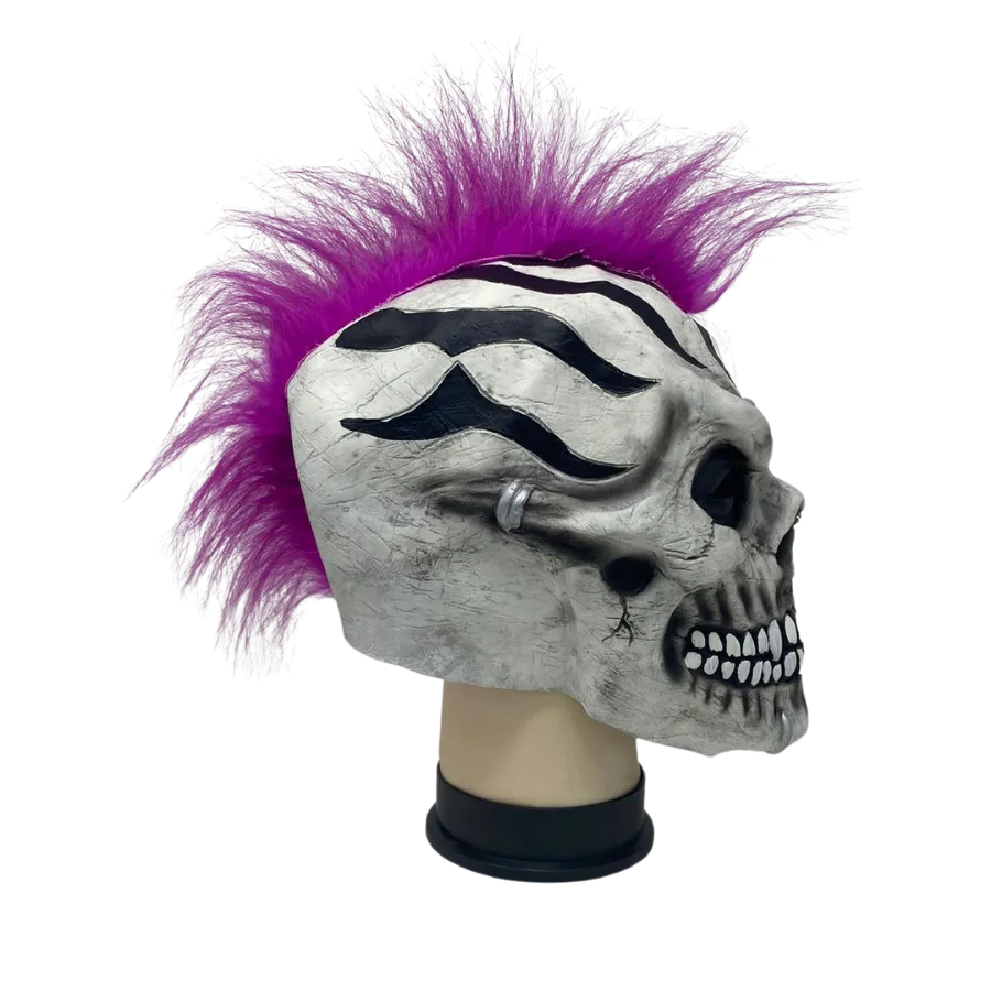 Purple Mohawk Skull Mask