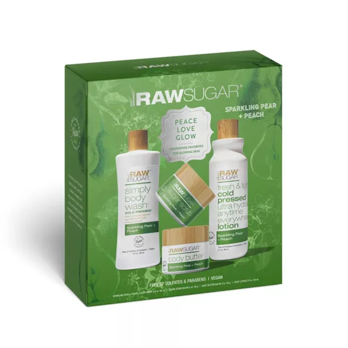 RAW SUGAR Sparkling Pear   Peach Peace Love Glow