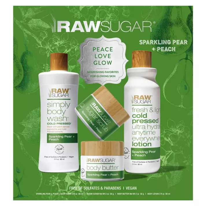 RAW SUGAR Sparkling Pear   Peach Peace Love Glow
