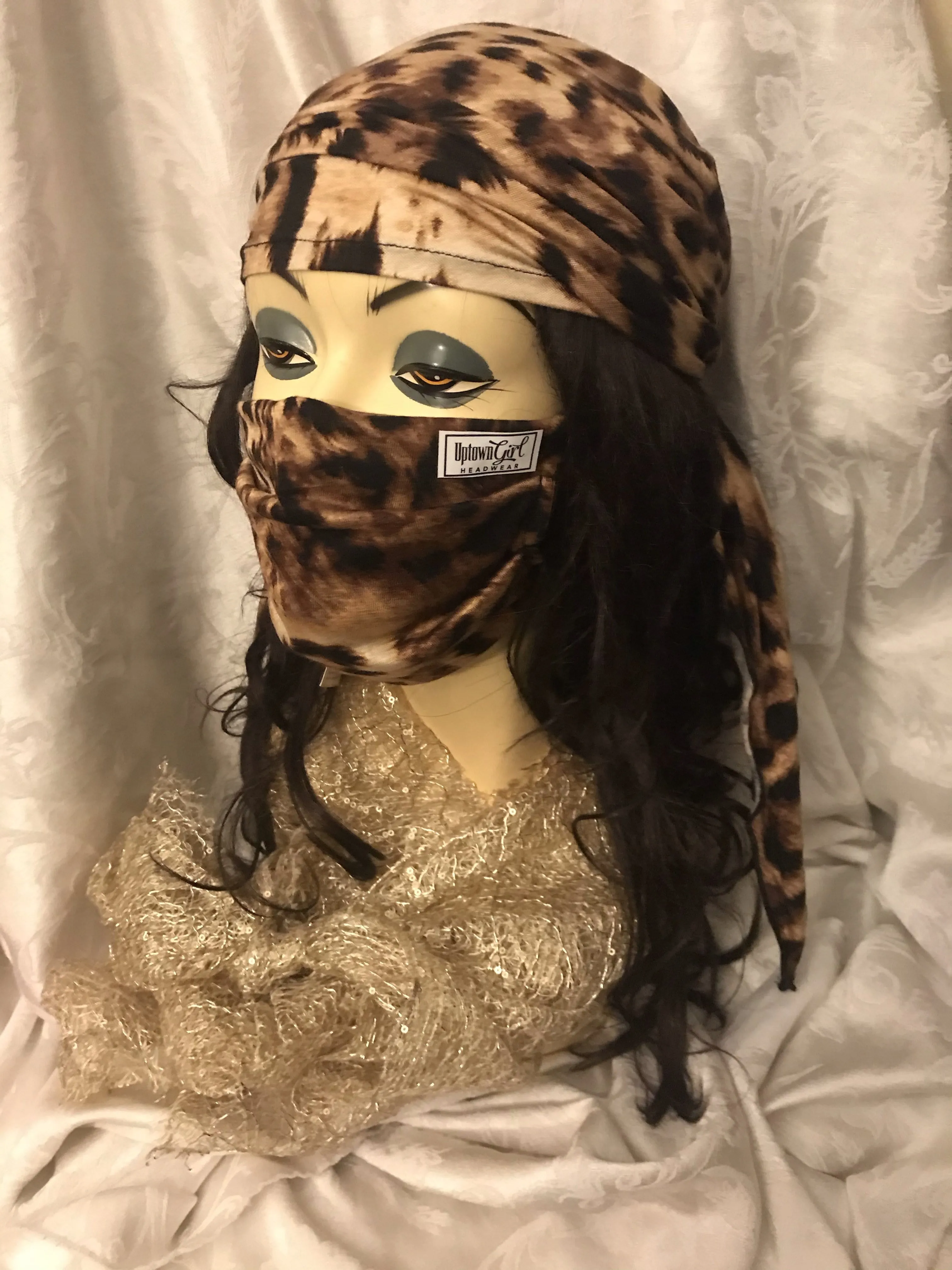 Reusable 2 Layer Face Mask With Soft Fabric & Good Coverage. Animal Print. Made in USA