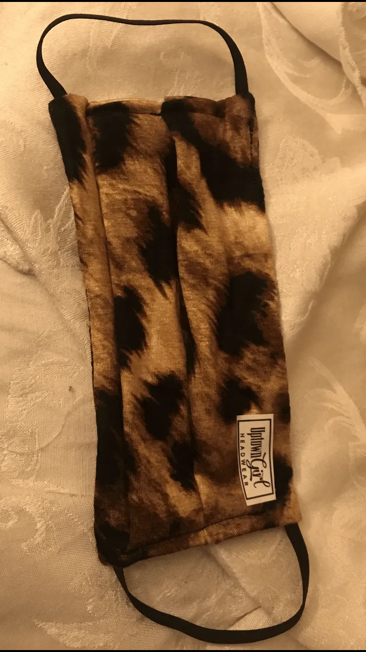 Reusable 2 Layer Face Mask With Soft Fabric & Good Coverage. Animal Print. Made in USA