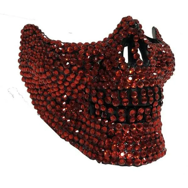 Rhinestone Half Skull Mask in 4 colors