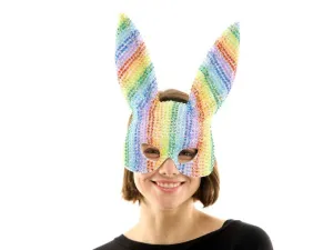 Rhinestone rainbow Bunny Mask