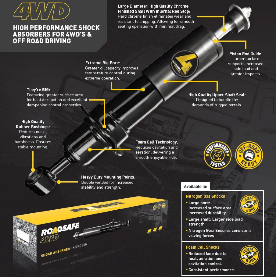 Roadsafe 4wd Foam Cell Rear Shock Absorber for Ford Everest UA 07/15-ON